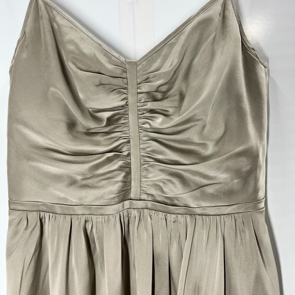 Banana Republic dress sz 4 silk slip dress tank v neck taupe womens NEW - Picture 7 of 10